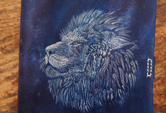 Handmade A5 blue lion custom vintage notebook/travel book/diary/journal