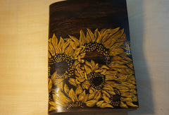 Handmade A5 sunflower custom vintage notebook/travel book/diary/journal