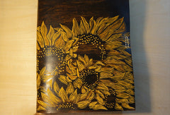 Handmade A5 sunflower custom vintage notebook/travel book/diary/journal