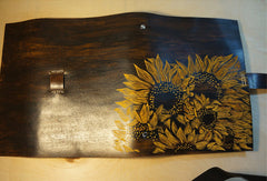Handmade A5 sunflower custom vintage notebook/travel book/diary/journal