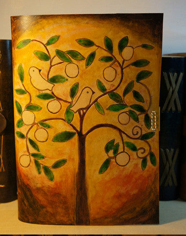 Handmade A5 retro vintage tree bird custom notebook/travel book/diary/journal - EverHandmade