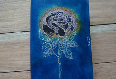 Handmade A5 blue rose custom vintage notebook/travel book/diary/journal - EverHandmade