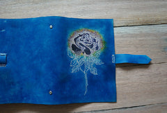 Handmade A5 blue rose custom vintage notebook/travel book/diary/journal - EverHandmade