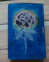 Handmade A5 blue rose custom vintage notebook/travel book/diary/journal - EverHandmade