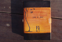 Handmade retro vintage love is here custom notebook/travel book/diary/journal