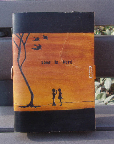 Handmade retro vintage love is here custom notebook/travel book/diary/journal - EverHandmade