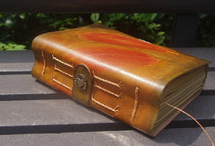 Handmade retro vintage red leaf custom notebook/travel book/diary/journal - EverHandmade