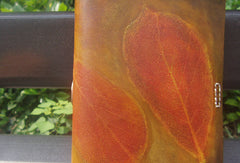 Handmade retro vintage red leaf custom notebook/travel book/diary/journal - EverHandmade