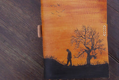 Handmade retro vintage tree man custom notebook/travel book/diary/journal - EverHandmade