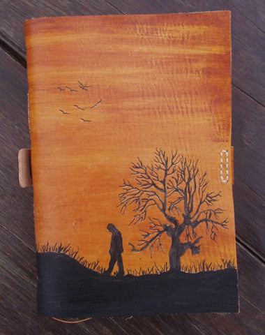 Handmade retro vintage tree man custom notebook/travel book/diary/journal