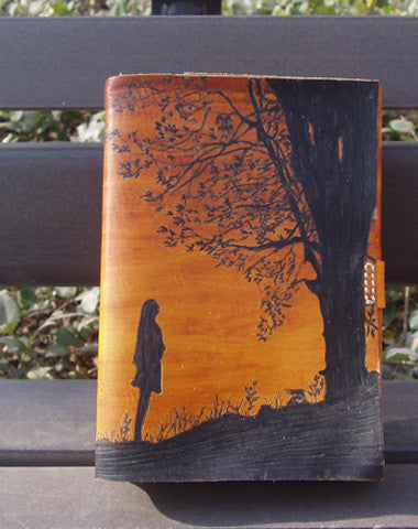 Handmade retro girl tree custom vintage notebook/travel book/diary/journal