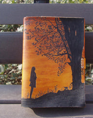 Handmade retro girl tree custom vintage notebook/travel book/diary/journal