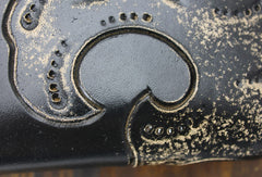 Handmade black leather punk skull pirate carved biker wallet Long wallet clutch for men