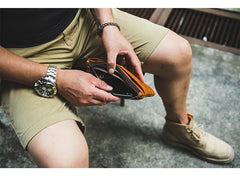 Cool Tan Leather Mens Long Wallet Clutch Wallet Black Wristlet Long Wallet Phone Wallet For Men