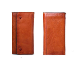 Tan Cool Leather Mens Long Wallet Black - Interior View