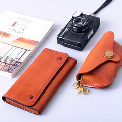 Tan Cool Leather Mens Long Wallet Black - Size Detail