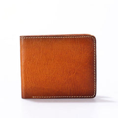 Vintage Leather Men Slim Small Wallet Bifold billfold Wallet for Men