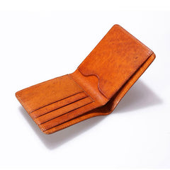 Vintage Leather Men Slim Small Wallet Bifold billfold Wallet for Men