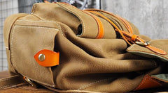 Tan Cool Mens Leather Backpack Travel Backpack Leather Hiking Backpack for Men