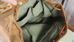 Tan Cool Mens Leather Backpack Travel Backpack Leather Hiking Backpack for Men