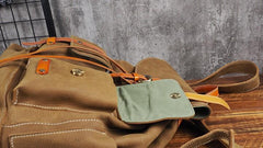Tan Cool Mens Leather Backpack Travel Backpack Leather Hiking Backpack for Men