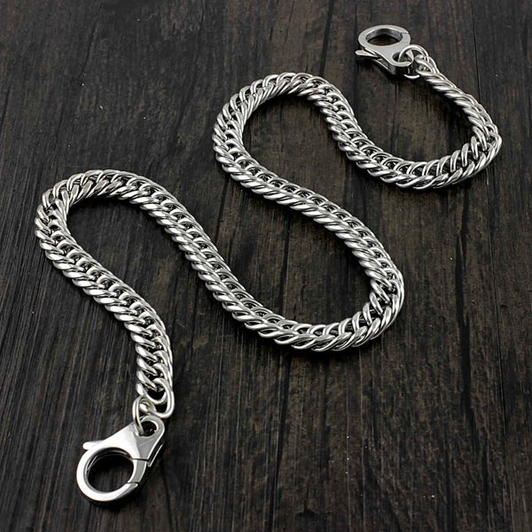 Badass Silver Mens Long STAINLESS STEEL Biker Wallet Chain Pants Chain For Men WG00901084