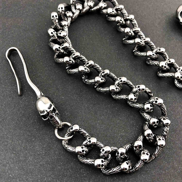 Badass Skull STAINLESS STEEL Mens Wallet Chain Biker Wallet Chain Pants Chain Fo WG01891087