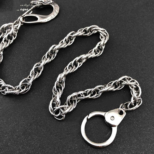 Badass Silver Dragon Mens Long Wallet Chain Pants Chain Key Chain Wallet Chain F WG01091088