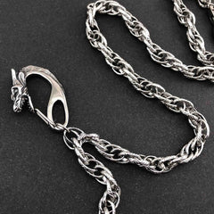 Badass Silver Dragon Mens Long Wallet Chain Pants Chain Key Chain Wallet Chain For Men