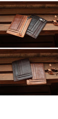 Ultra Thin Leather Mens Front Pocket Wallet Slim billfold Wallet License Small Wallet For Men