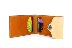 Unique Leather Mens Card Wallet Front Pocket Wallets Small Change Wallet for Men