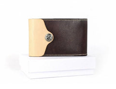 Unique Leather Mens Card Wallet Front Pocket Wallets Small Change Wallet for Men