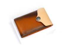Unique Leather Mens Card Wallet Front Pocket Wallets Small Change Wallet for Men
