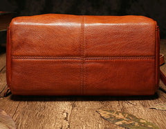 Unique Womens Leather Red Brown Box Handbag Shoulder Bag Cube Crossbody Purse For Women