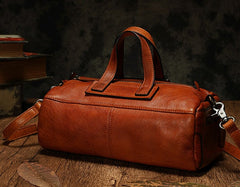Unique Womens Leather Red Brown Box Handbag Shoulder Bag Cube Crossbody Purse For Women