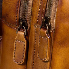 Vintage Brown Mens Leather Sling Bag Chest Bags Purses One Shoulder Backpack for Men