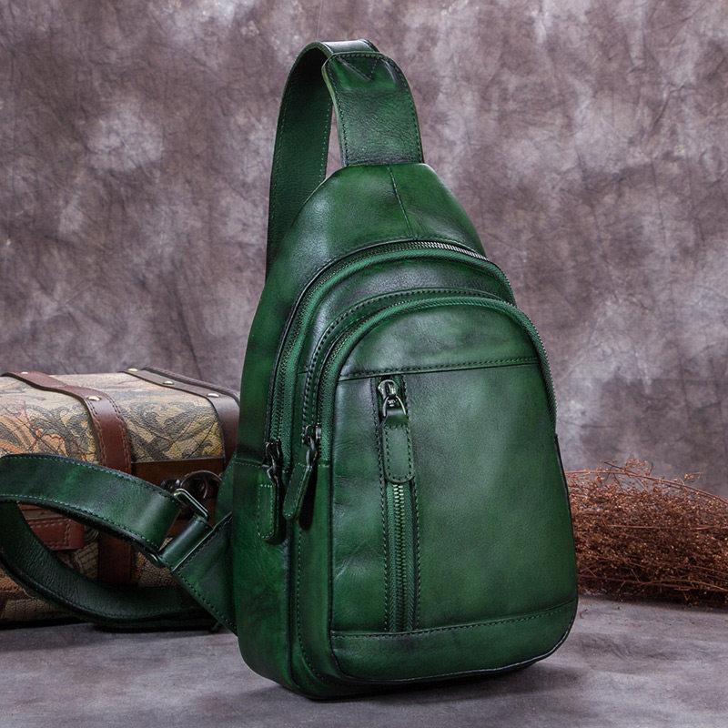 Womens leather clearance sling backpack