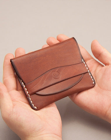 Leather Men Card Holder Wallet Change Small Wallet for Men