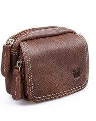 Leather Belt Pouch Mens Small Waist Cases Waist Bag for Men