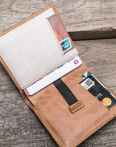 Cool Leather Men Slim Small Wallet Bifold billfold Wallet for Men