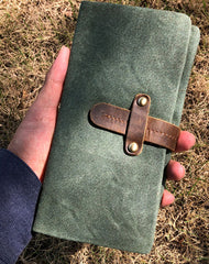 Canvas Leather Long Wallets for men Bifold Vintage Men Long Wallet