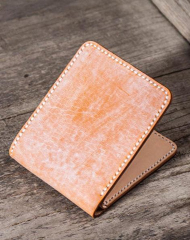 Handmade Vintage Leather Mens Small Wallet Bifold billfold Wallet for Men