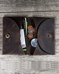 Leather Men Card Holder Wallet Change Bifold Small Wallet for Men