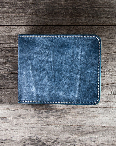 Handmade Leather Men Small Wallet Bifold Vintage billfold Wallet for Men