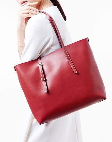 Genuine Leather handbag shoulder bag large tote for women leather shopper bag - EverHandmade