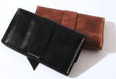 Handmade vintage womens leather long wallet leather long wallet for women - EverHandmade
