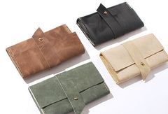 Handmade vintage womens leather long wallet leather long wallet for women - EverHandmade