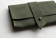 Handmade vintage womens leather long wallet leather long wallet for women - EverHandmade
