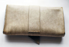 Handmade vintage womens leather long wallet leather long wallet for women - EverHandmade