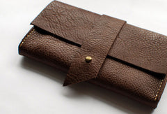 Handmade vintage womens leather long wallet leather long wallet for women - EverHandmade